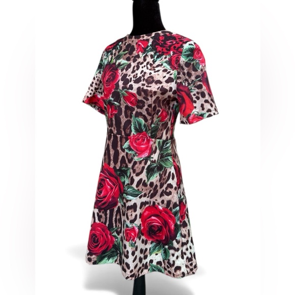 Chic Floral Leopard Mini Dress – Size S - Picture 4 of 10
